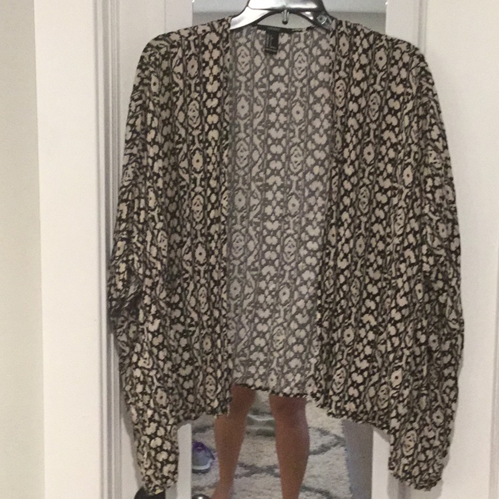 Cream and black kimono